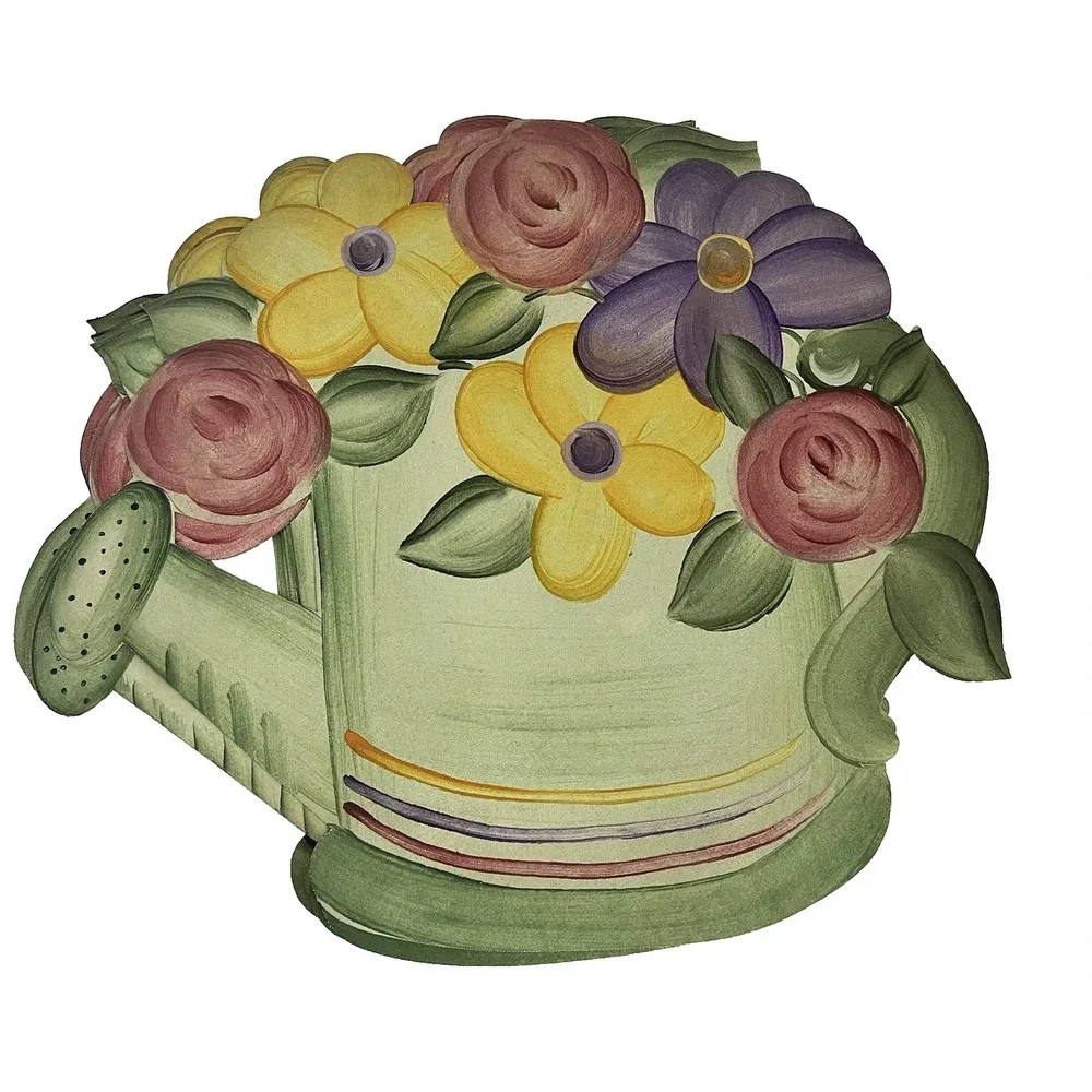 2002 Carole Shiber set 6 Artabilities handpainted vinyl placemats watering can